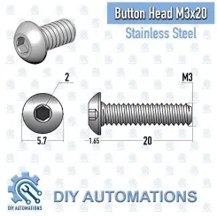 BHS M3x20-S (Button Head Screw) Image